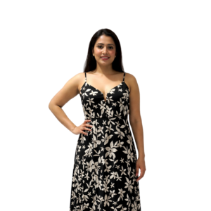 Black floral maxi dress